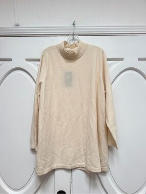 Cashmere Cream Turtleneck Sweater 2X